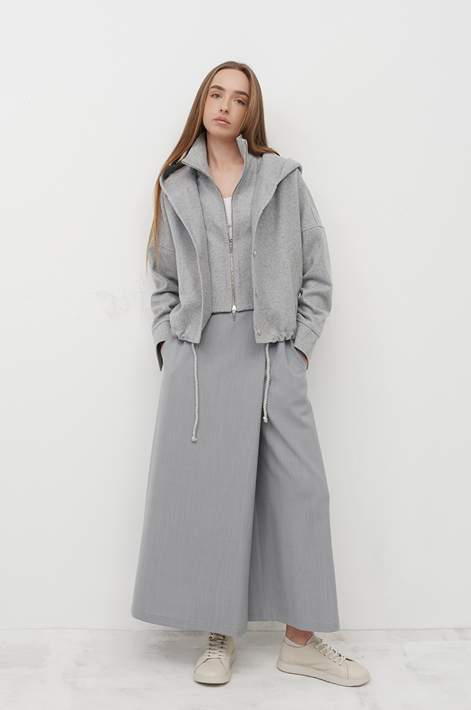 Штани хакама вовна світлий сірий (БР93/2)